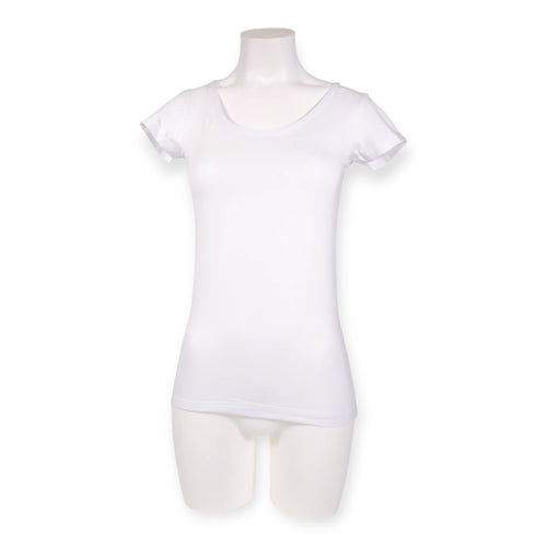 T-shirt Jadea Scollo Ampio Donna in Cotone Elasticizzato