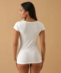 T-shirt Jadea Scollo Ampio Art. 4181 Donna in Cotone Elasticizzato